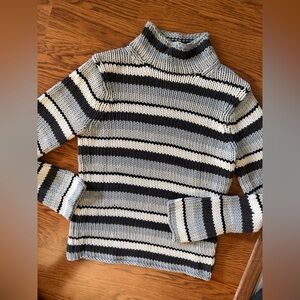 GAP Striped Chunky Knit Turtleneck Vintage